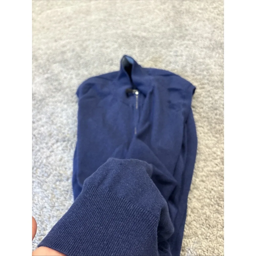 Peter Millar Mens 1/4 Zip Pullover Golf Preppy Sweater Vest Blue Sz XL MS20S03